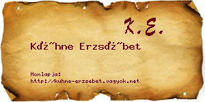 Kühne Erzsébet névjegykártya